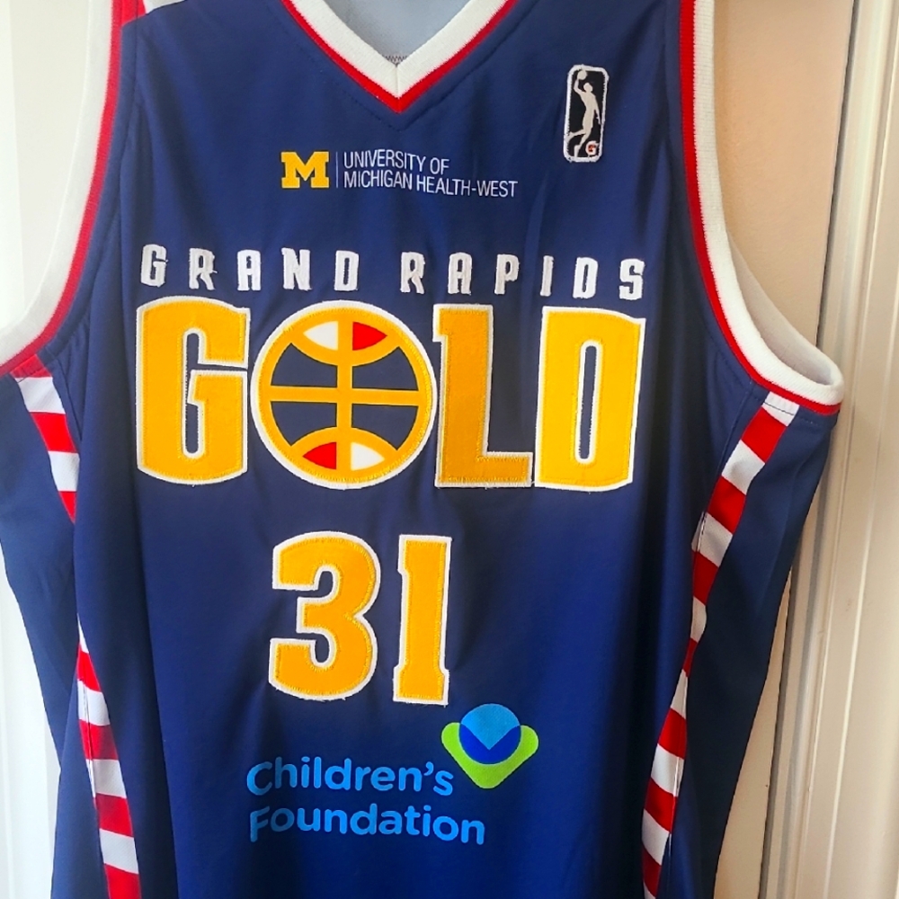 Grand Rapids Gold Christmas Jersey Signed by Jason "The Jet" Terry